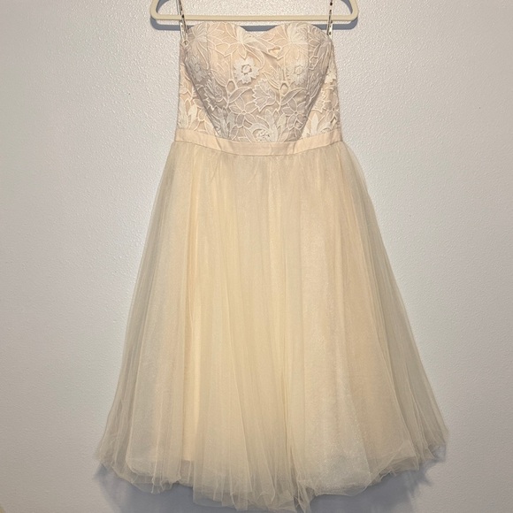 Chi Chi London Dresses & Skirts - Chi Chi London Beautiful Blush Pink Lace Detail and Tulle Tea Length Dress